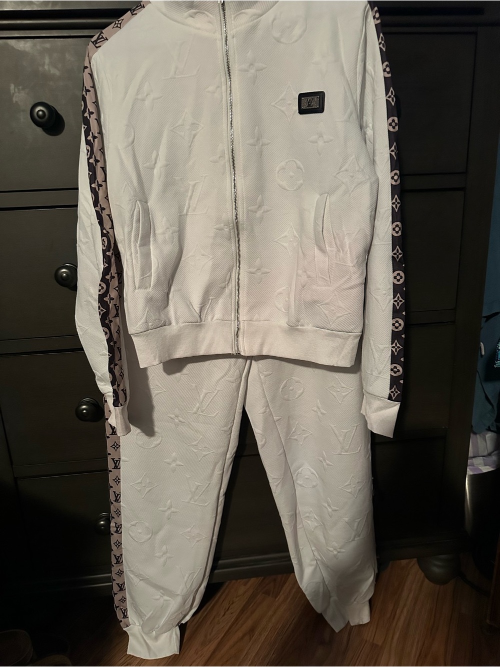 White Monogram Track Jacket & Joggers Set - Picture 2 of 10